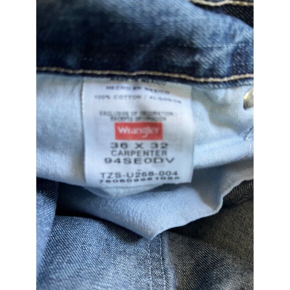 Vintage Wrangler Medium Wash Carpenter Jeans Men's 36 X 32 - Picture 7 of 10